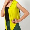 Yellow Full Back Power Net Design Sleeveless Shrug - Image 3