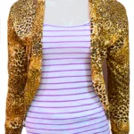 Yellow Leopard Print Shrug -Size L-XL