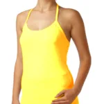 Yellow Seamless Halter Neck Spaghetti Top