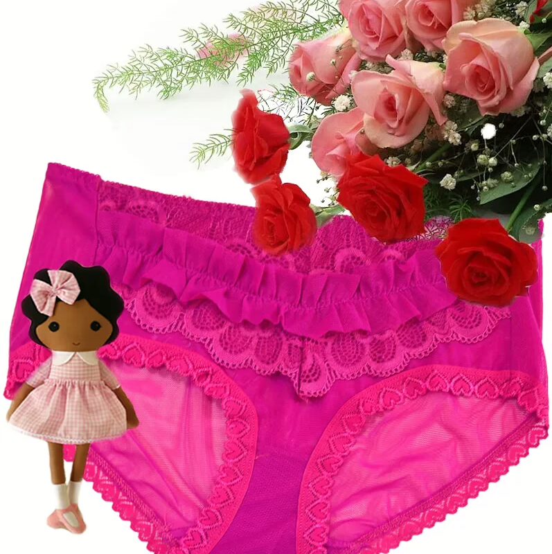 Modish Dark Pink Laced Bridal Brief