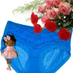 Trendy Blue Laced Bridal Brief