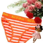 Alluring White Orange Stripes Panty