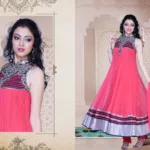 Pazaar Iris Brink Pink Embroidered Festival Anarkali Kameez