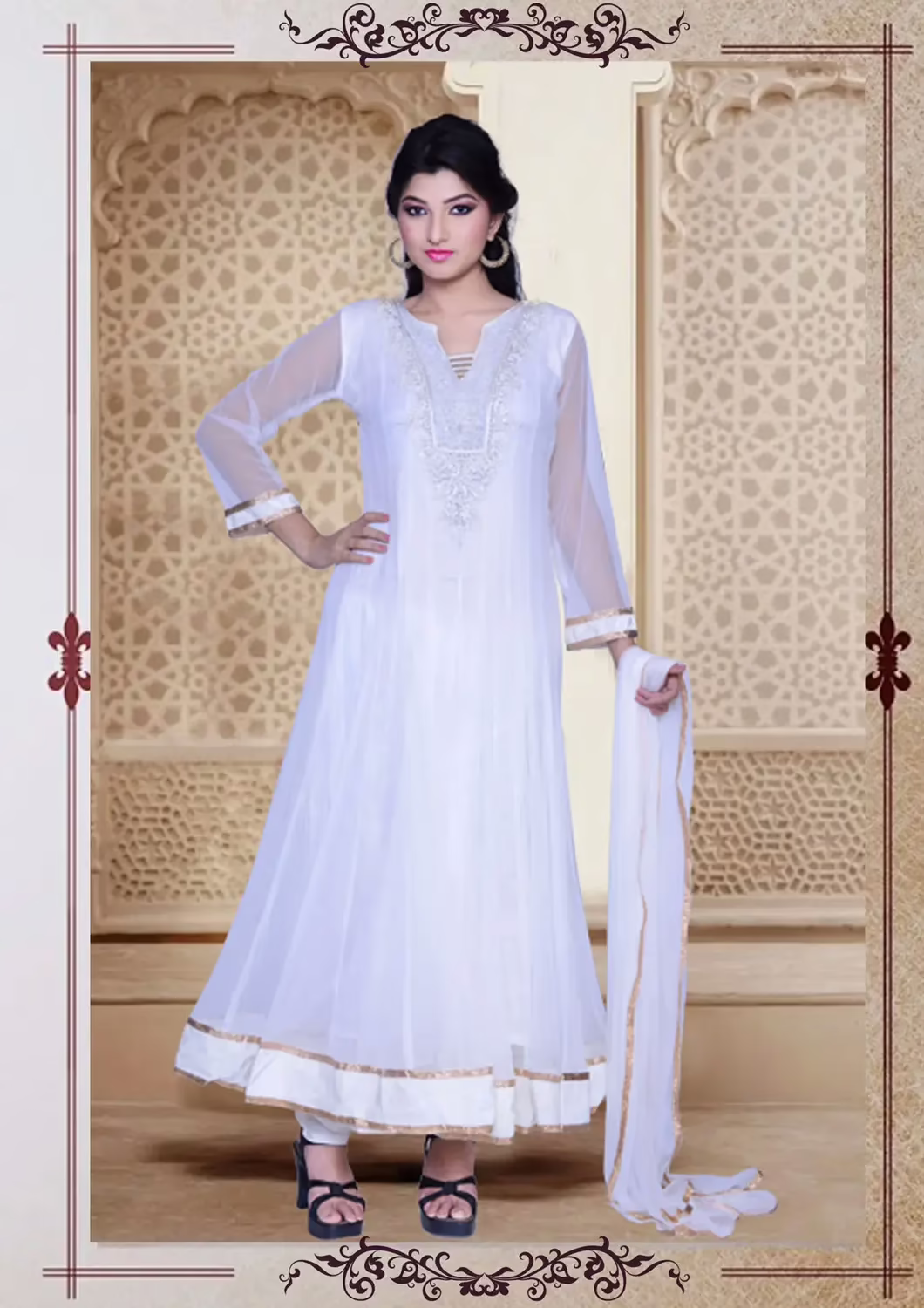 Pazaar Iris Off-white Embroidered Party Lawn Kameez