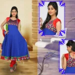 Pazaar Rai Dark Blue Embroidered Party Anarkali Kameez
