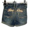 Solid Stretch Blue Denim Shorts - Image 2