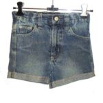 Solid Stretch Blue Denim Shorts