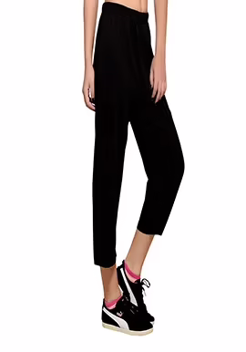 Towngirl Solid Black Track Pants for Women