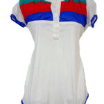 Latest White Multicolor Stripes Top