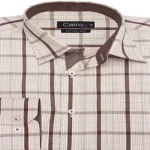 CAIRON BROWN CHECK EXECUTIVE FORMAL SHIRT