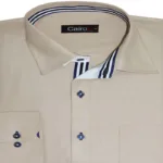 BEIGE SOLID SMART FORMAL SHIRT