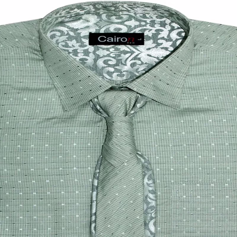 CAIRON GREEN SATIN SOLID CLUBWEAR SHIRT - Image 3