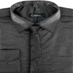 GREY SATIN SOLID CLUBWEAR SHIRT