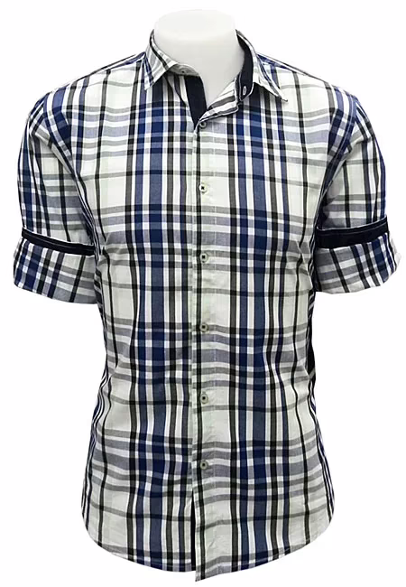 CAIRON BLUE CHECK CASUAL SHIRT