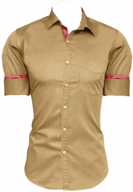 CAIRON MUSTARD SOLID CASUAL SHIRT