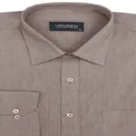 CAIRON BROWN SOLID OXFORD PREMIUM FORMAL SHIRT