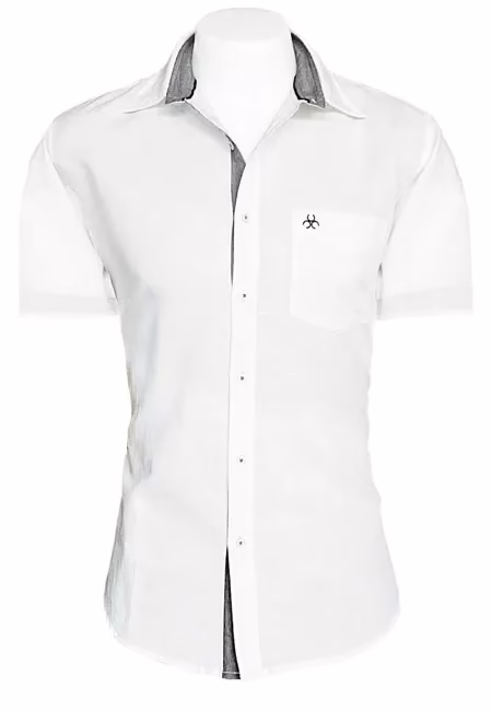 CAIRON WHITE SOLID CASUAL SHIRT