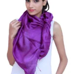 Purple Solid self Viscose Stole