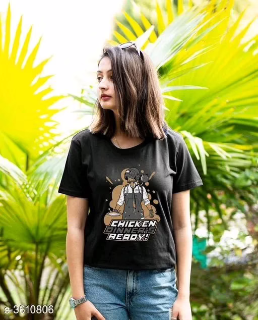 Classy Black Women's Cotton T-Shirts