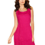 Stylish Plain Magenta Dress