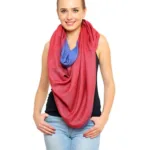 Uniscarf Silk Wool Reversible Blue & Maroon Shawl