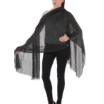 Uniscarf Classic Black Polka cotton Stole for women