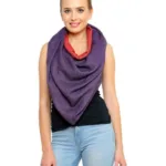 Uniscarf Silk Wool Reversible Purple & Red Shawl