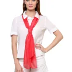 Uniscarf Pure Silk red plain stole