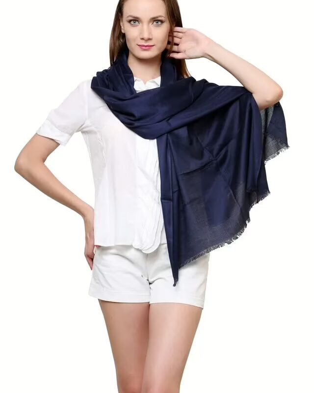 Uniscarf Pure Viscose Solid Dark Blue Stole
