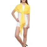 Uniscarf Pure Viscose Solid Yellow Stole