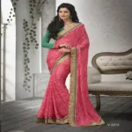 Mizzoli Yellow Satin Chiffon Chex Sarees