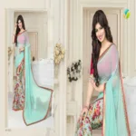 Mizzoli Aqua Georgette Printed Saree