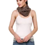 Uniscarf Brown Solid Cotton Stole for women