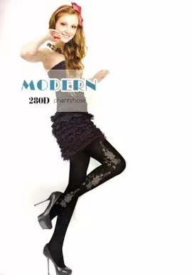 Black Designer Women High Waist Stocking