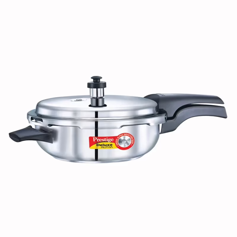 Prestige Deluxe-Alpha Base Junior Pan Stainless Steel Outer Lid Pressure Cooker