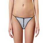 Sassy White & Black Front Ribbon G-String Thong