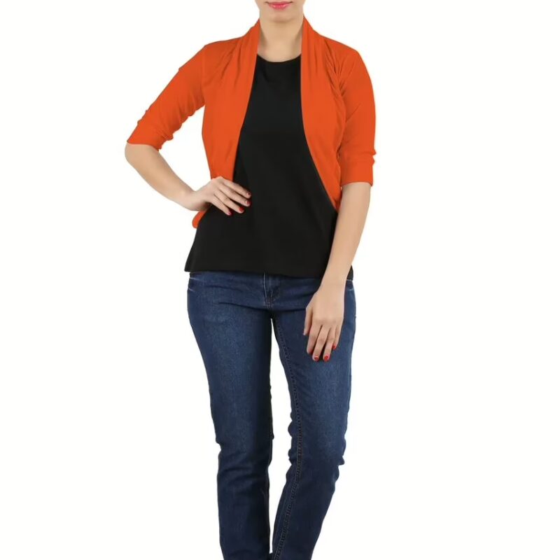 MSS Wings Fanta Orange Viscose High Fashionable Shrug