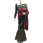 Viva N Diva Black Colored Georgette Saree