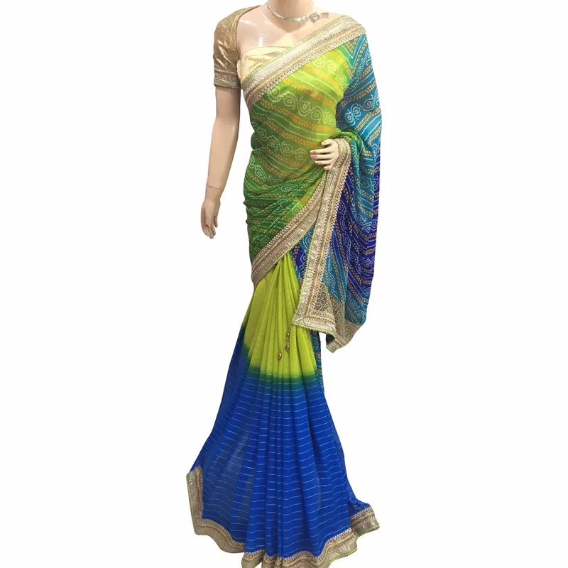 Viva N Diva Multi Color Colored Georgette Saree
