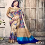 Viva N Diva Beige  Bhagalpuri Silk Printed Saree