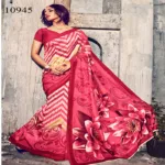 Viva N Diva Beige & Dusty Pink Colored Bhagalpuri Silk Printed Saree