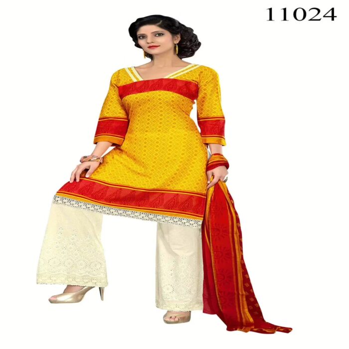 Viva N Diva Yellow Colored Cotton Printed Suit