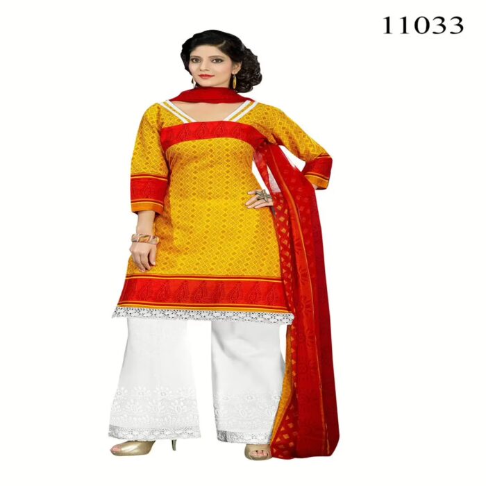 Viva N Diva Yellow Colored Cotton Printed Suit.