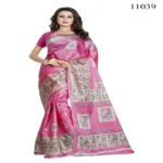 Viva N Diva Pink Colored Women'S Taffeta Printed Saree