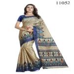 Viva N Diva Navy Blue Colored Women'S Taffeta Printed Saree