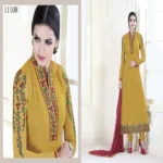 Viva N Diva Mustard Colored Faux Georgette Suit.