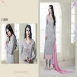 Viva N Diva Grey Colored Faux Georgette Suit.