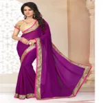 Viva N Diva Magenta Colored Georgette Saree