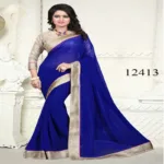 Viva N Diva Blue Colored Georgette Saree.