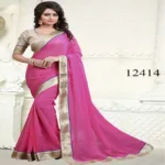 Viva N Diva Pink Colored Georgette Saree.